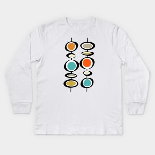 Colorful Hanging Circles Mid Century Retro Kids Long Sleeve T-Shirt